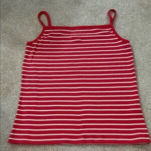 Boden Coral Pink and White Striped Knit Tank Camisole